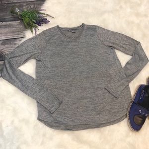 VINCE. Gray Shimmer Long Sleeve T Shirt